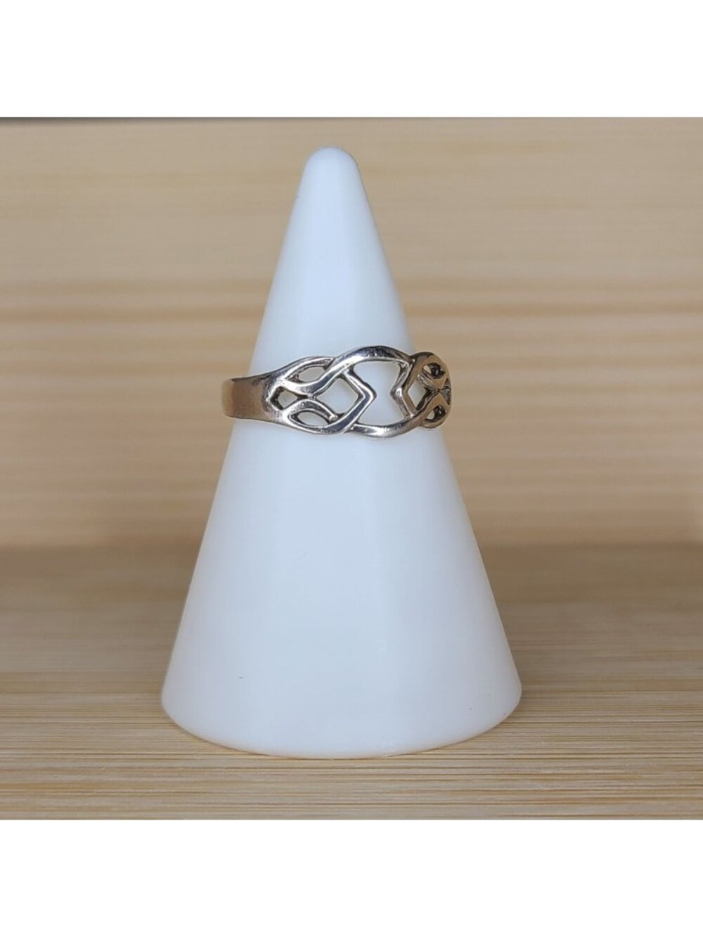 Vintage Sterling Silver Openwork Knot Ring Elegant Celtic Style Design Sz 4.5